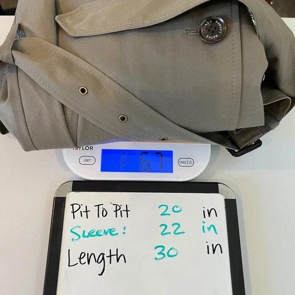 Lauren Ralph Lauren Belted Trench Coat Olive Fern Green Medium Chic Preppy NWT - Picture 15 of 15